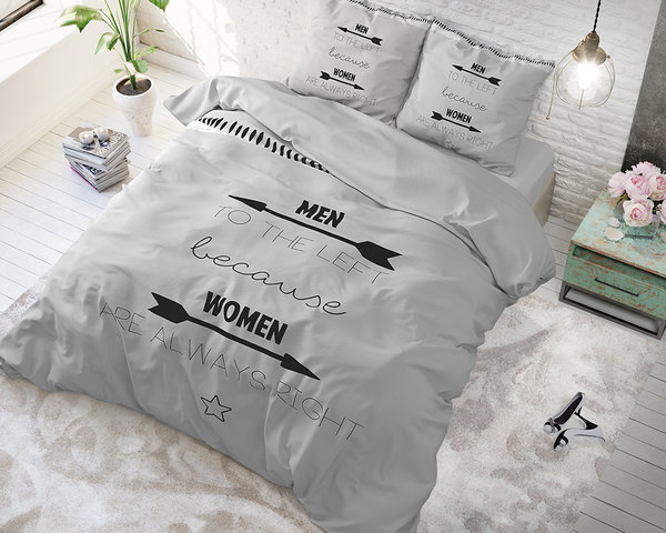 Dreamhouse Women Always Right / Grey Dekbedovertrek