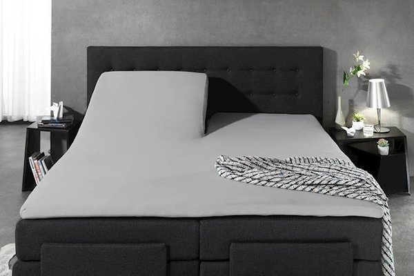 Sleeptime Basics Hotel Duo Splittopper Jersey Hoeslaken Grijs 180 x 200/220