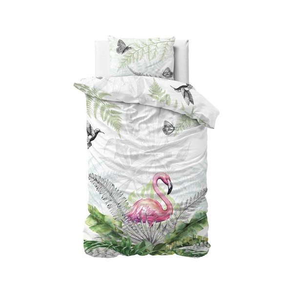 Dreamhouse Flamingo Splash / White Dekbedovertrek