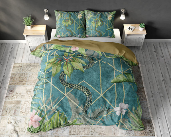 Sleeptime Palm Wood / Green Dekbedovertrek