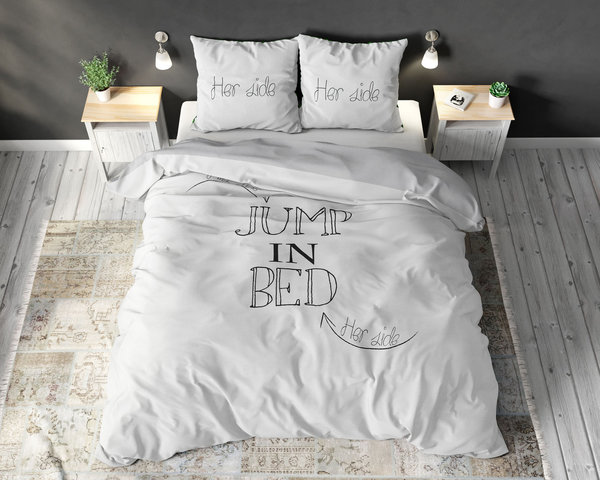 Sleeptime Jump in Bed / White Dekbedovertrek